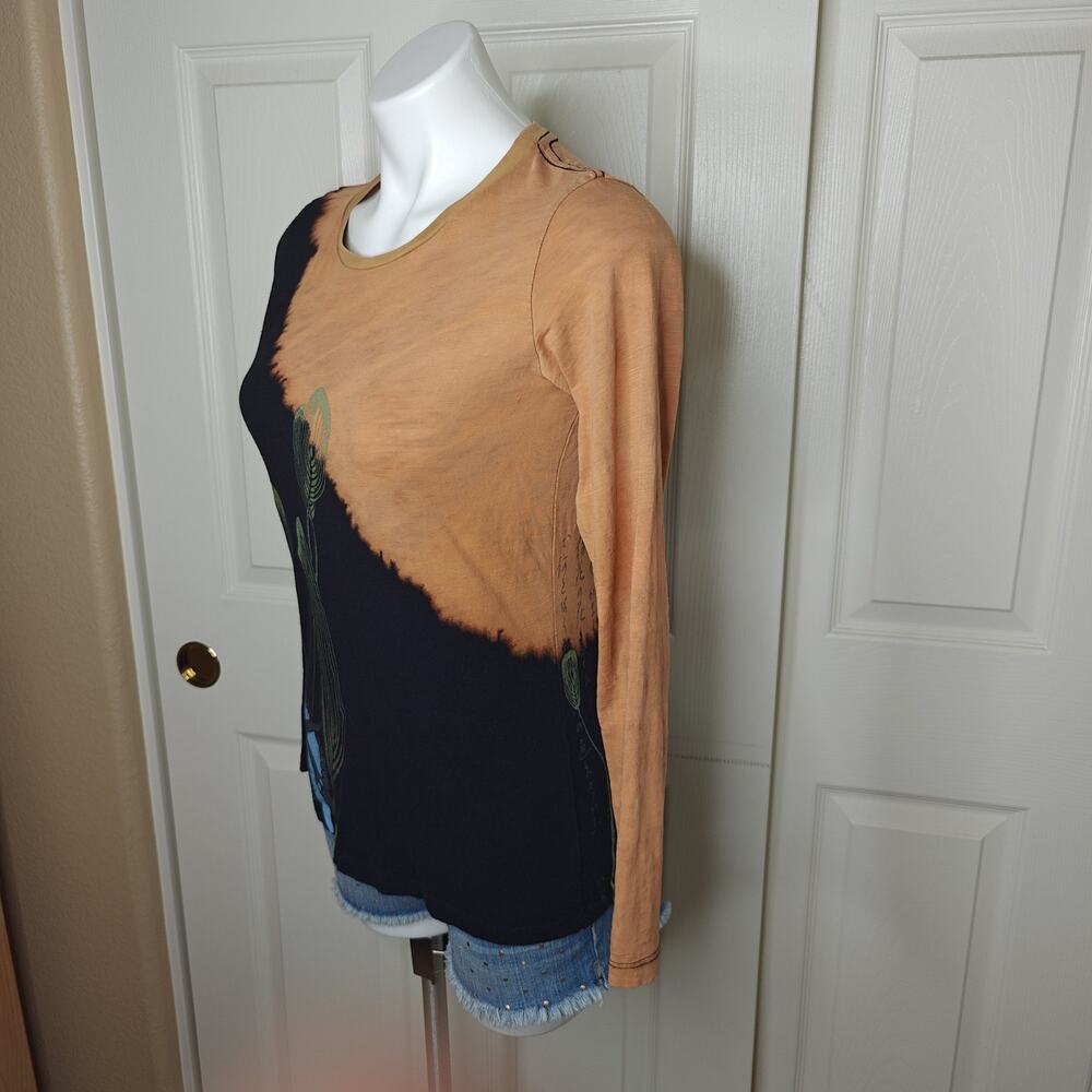 Citron 3.33 split tie-dye color block long sleeve tee sz S - Picture 3 of 10